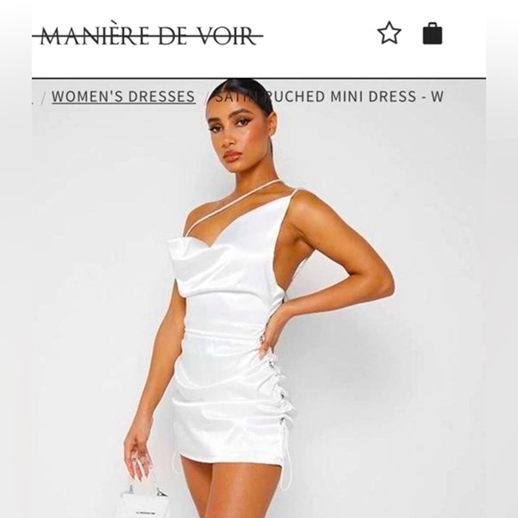 Maniere de Voir satin ruched mini dress size 2 - Picture 5 of 5